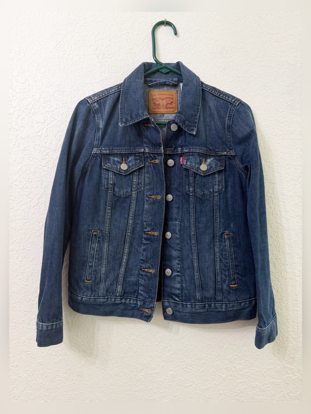 Levi's Medium Blue Ex-Boyfriend Trucker Jacket - XS